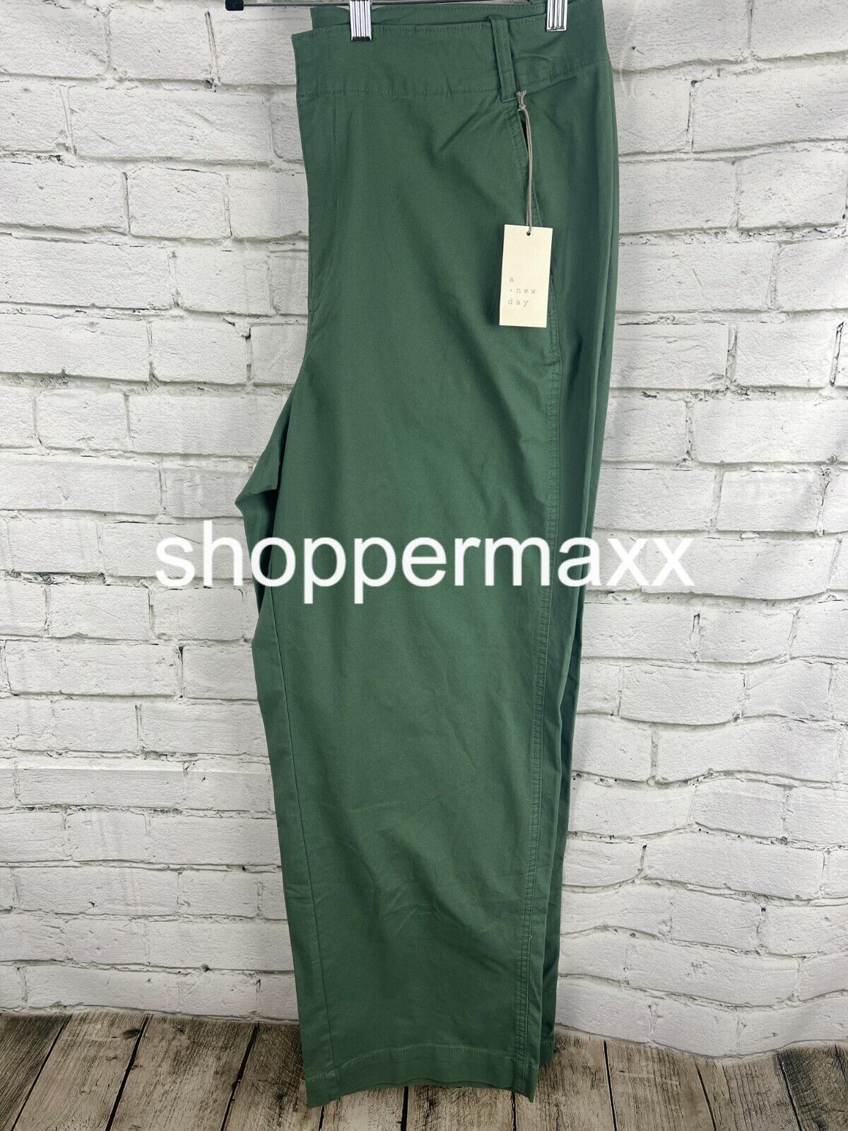 A New Day Women's Mid-Rise Relaxed Straight Leg Chino Pants -Olive 18