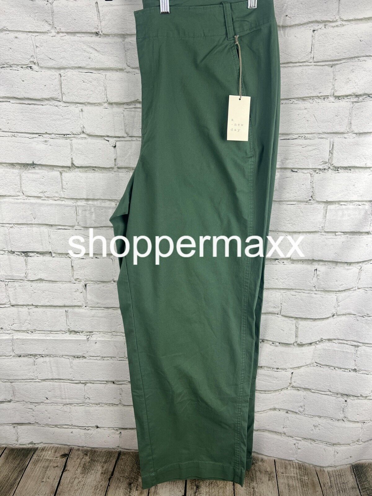 A New Day Women's Mid-Rise Relaxed Straight Leg Chino Pants -Olive 18