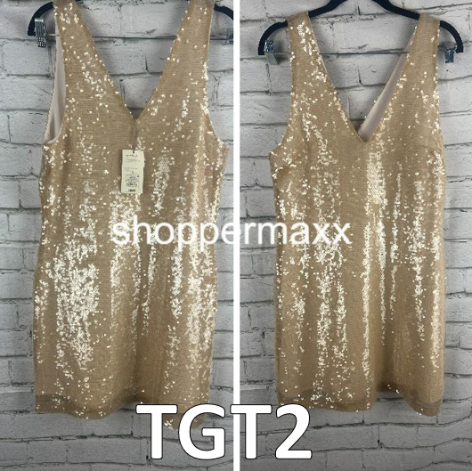 Women's Mini A-Line Sequin Dress - A New Day, Cream Color, Small Size