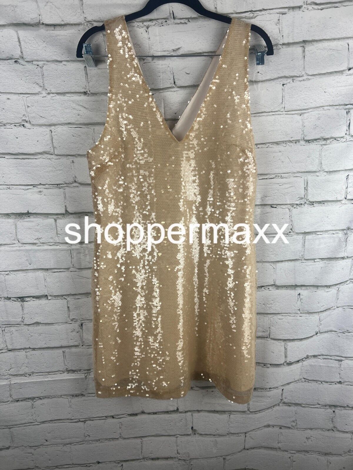 Women's Mini A-Line Sequin Dress - A New Day, Cream Color, Small Size