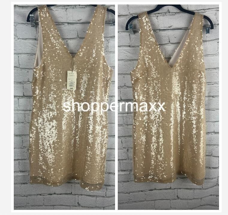 Women's Mini A-Line Sequin Dress - A New Day, Cream Color, Small Size