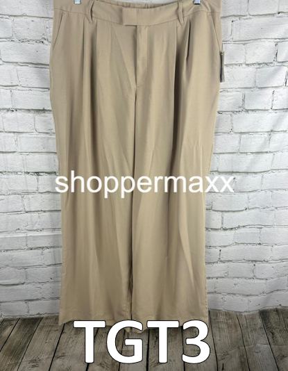 A New Day Women's High-Rise Wide Leg Fluid Pants - Size- 18, Beige