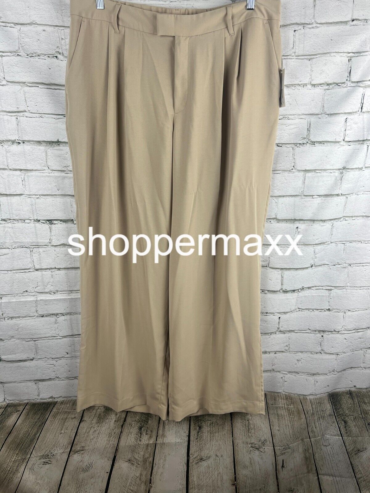 A New Day Women's High-Rise Wide Leg Fluid Pants - Size- 18, Beige