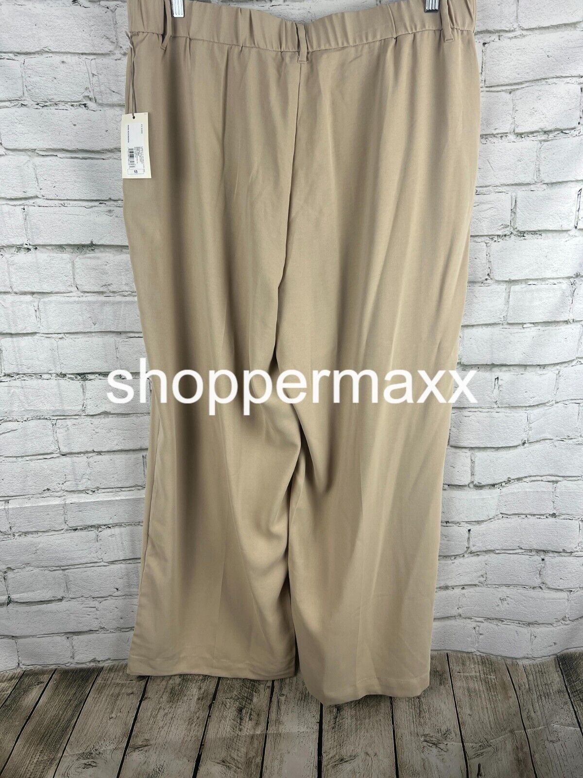 A New Day Women's High-Rise Wide Leg Fluid Pants - Size- 18, Beige