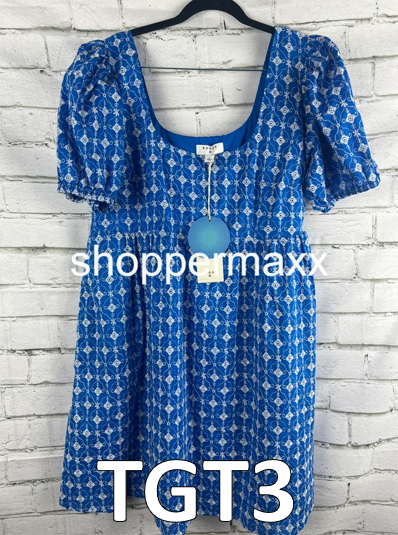 Target Dresses Rhode X Target Blue Puff Sleeve Short Eyelet Mini Dress Size L+XL
