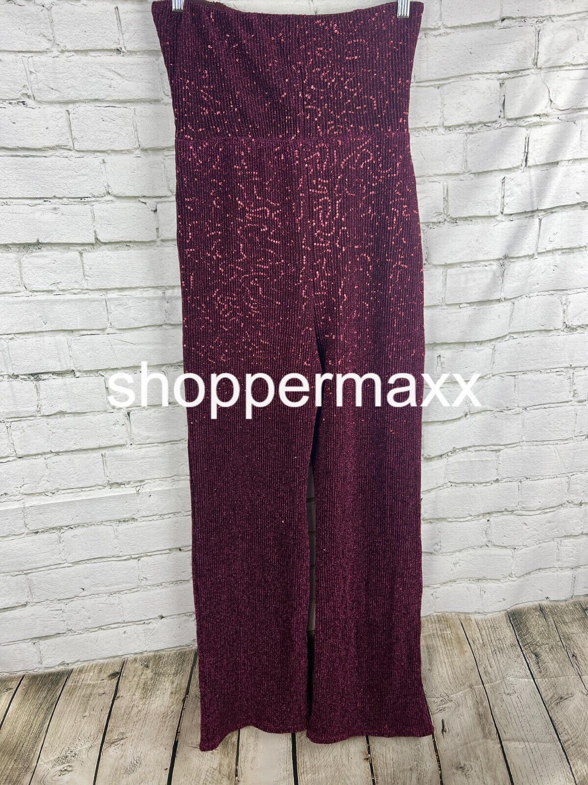 Women's Tube Sequin Mesh Jumpsuit - Wild Fable, Burgundy, Size Medium