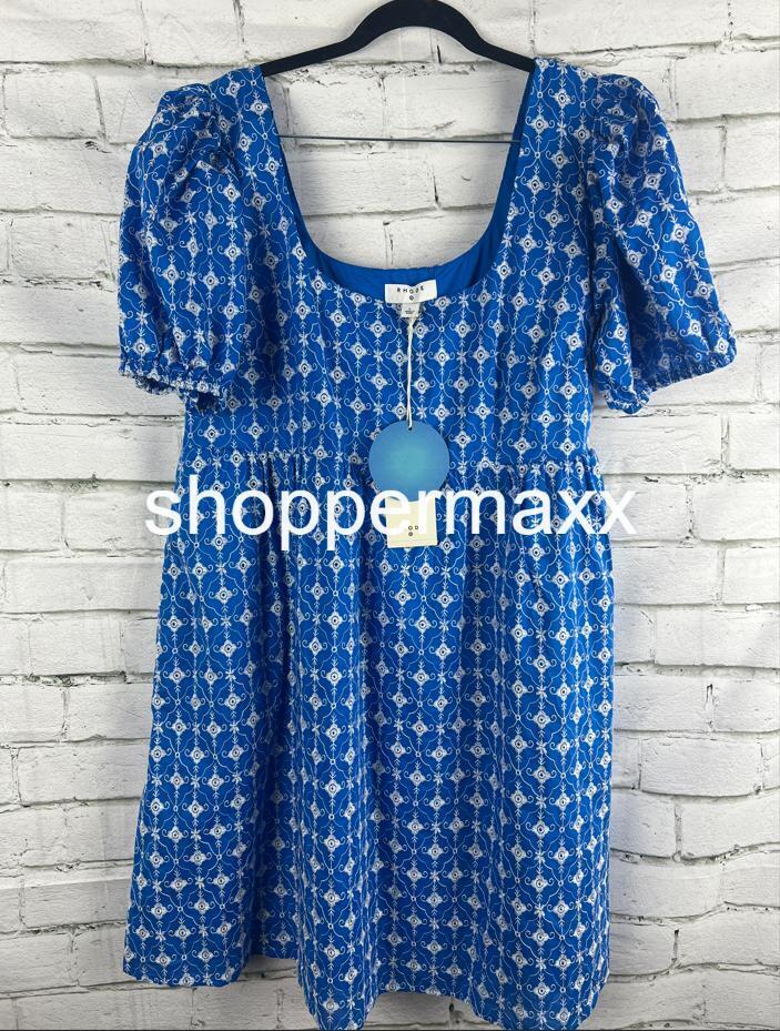 Target Dresses Rhode X Target Blue Puff Sleeve Short Eyelet Mini Dress Size L+XL