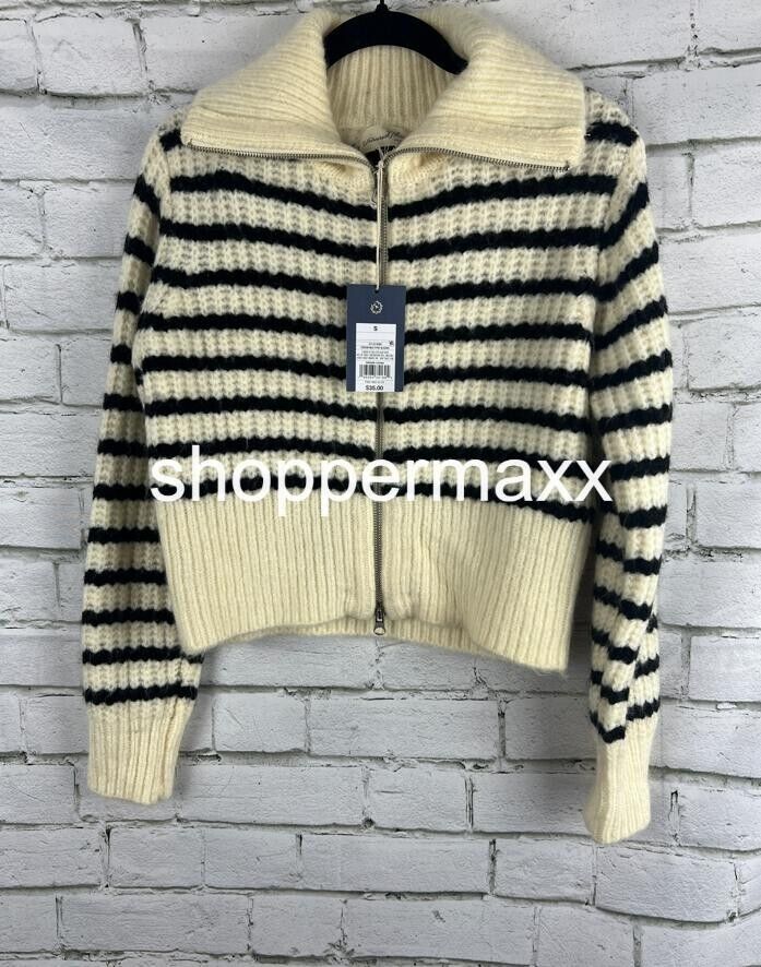 Women's Zip-Up Cardigan - Universal Thread, White/Black, Size Small