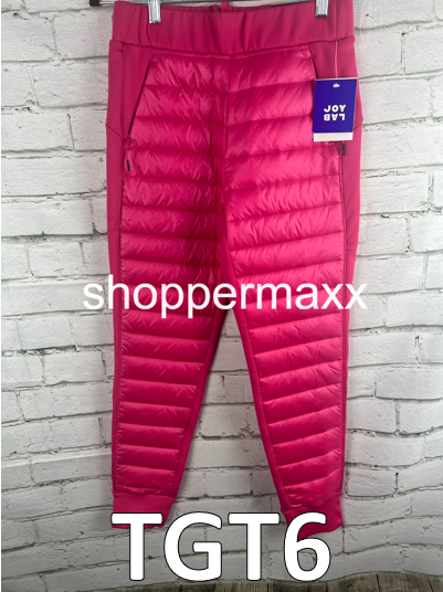 Women's Quilted Puffer Pants - JoyLab, Pink, Size Small