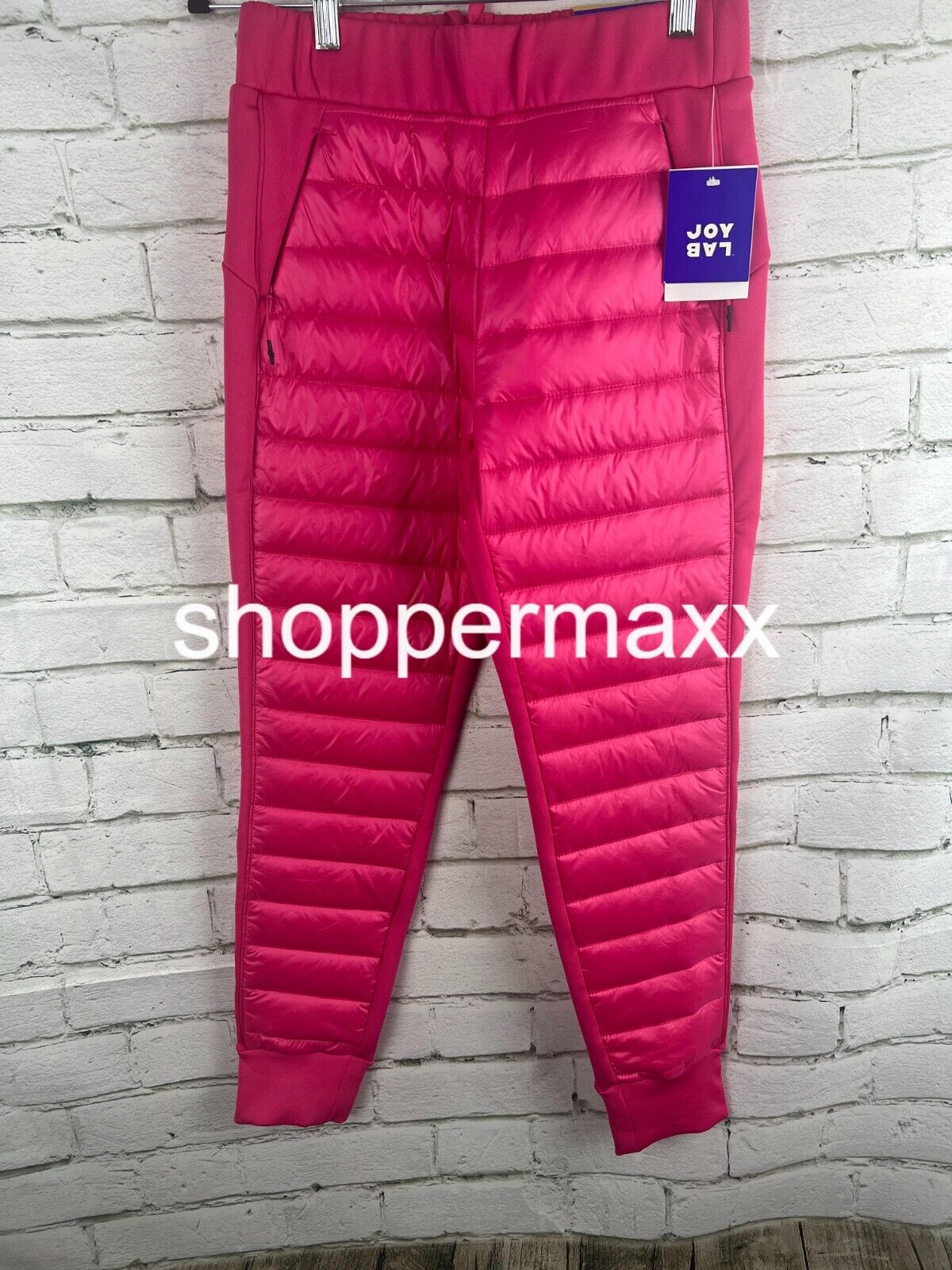 Women's Quilted Puffer Pants - JoyLab, Pink, Size Small