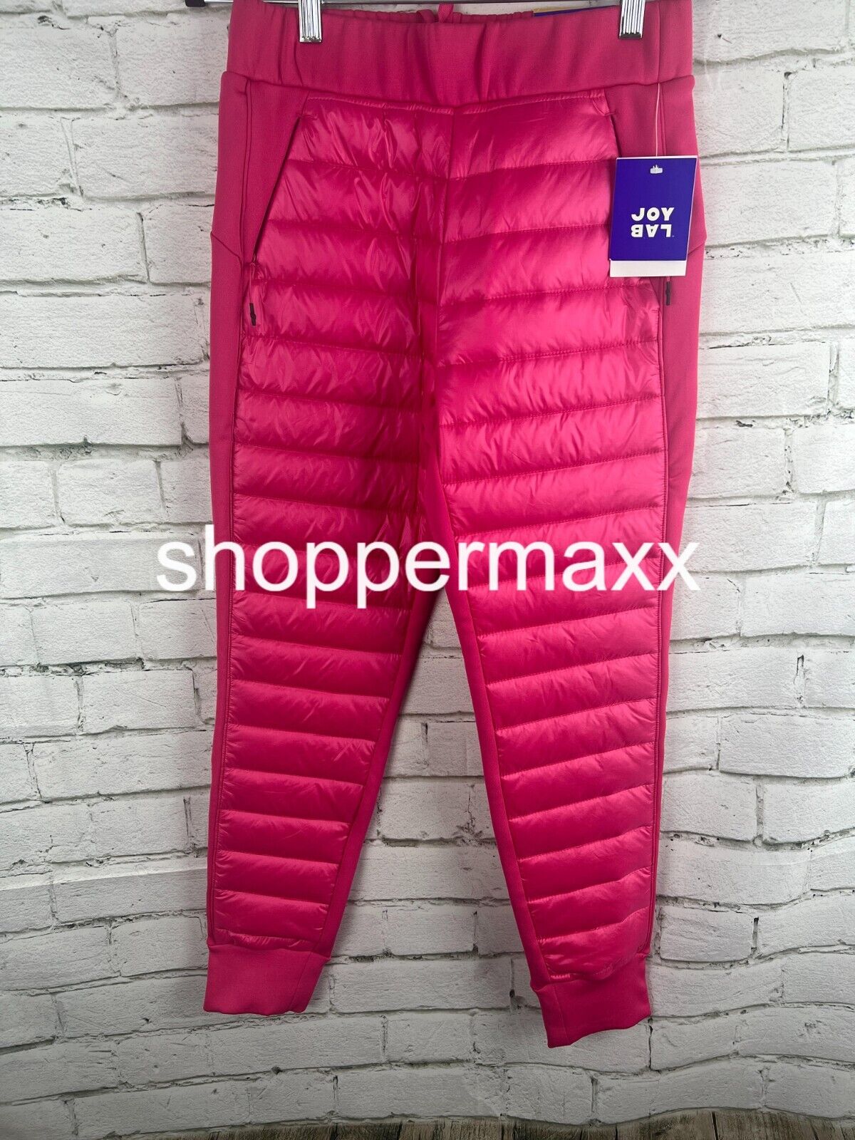 Women's Quilted Puffer Pants - JoyLab, Pink, Size Small