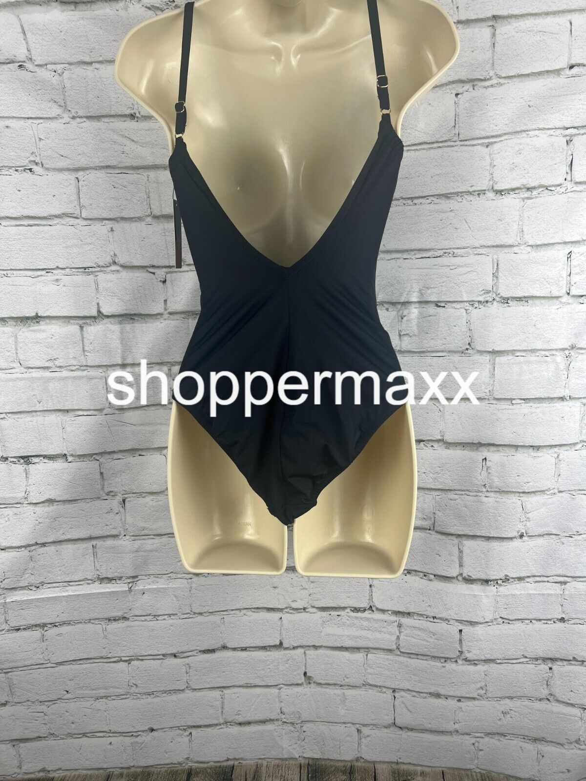 Women's V-Neck Shirred Medium Coverage One Piece Swimsuit - Kona Sol, Black, XS