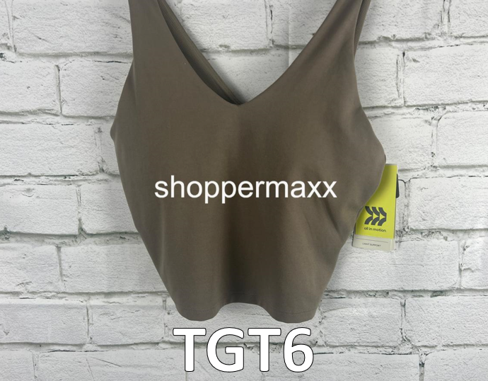 Women's Light Support V-Neck Crop Sports Bra - All In Motion, Dark Brown, XS