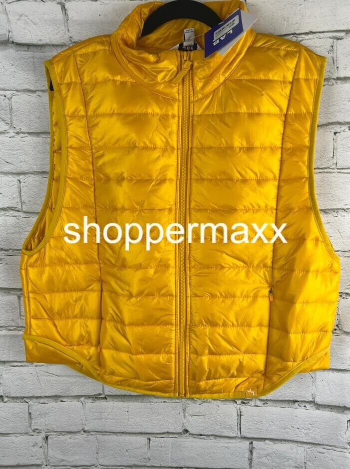 Women's Quilted Puffer Vest - JoyLab, Yellow, Size Large