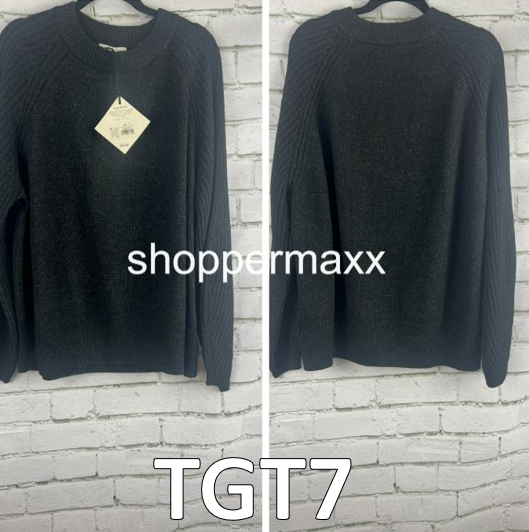 Women's Crewneck Sweater - Ava & Viv, Black, Size XXL