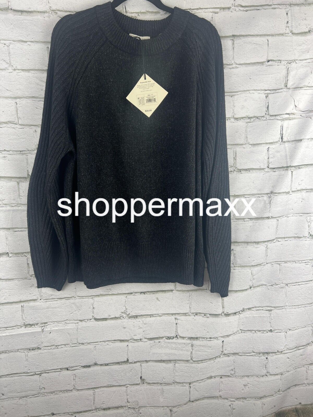Women's Crewneck Sweater - Ava & Viv, Black, Size XXL