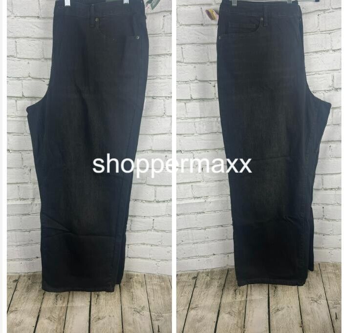 Women's Super-High Rise Wide Leg Baggy Jeans - Wild Fable, Black Wash, Size 22