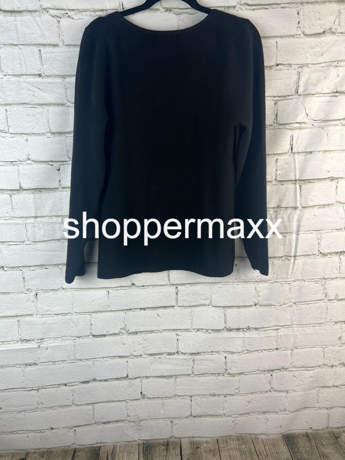 Women's Square Neck Pullover Sweater - Ava & Viv, Black, Size XX-Large