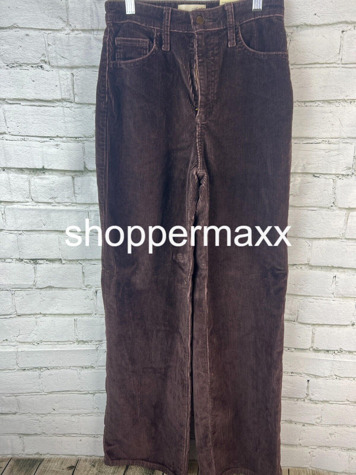 WOMEN'S HIGH-RISE CORDUROY WIDE LEG JEANS - UNIVERSAL THREAD, BROWN, SIZE 2