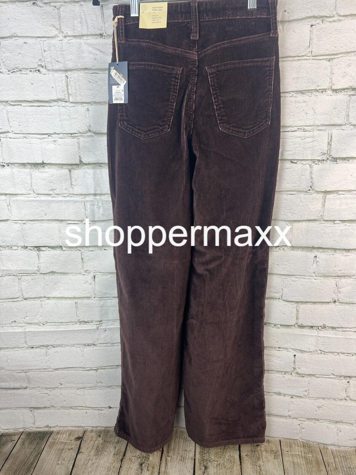 WOMEN'S HIGH-RISE CORDUROY WIDE LEG JEANS - UNIVERSAL THREAD, BROWN, SIZE 2