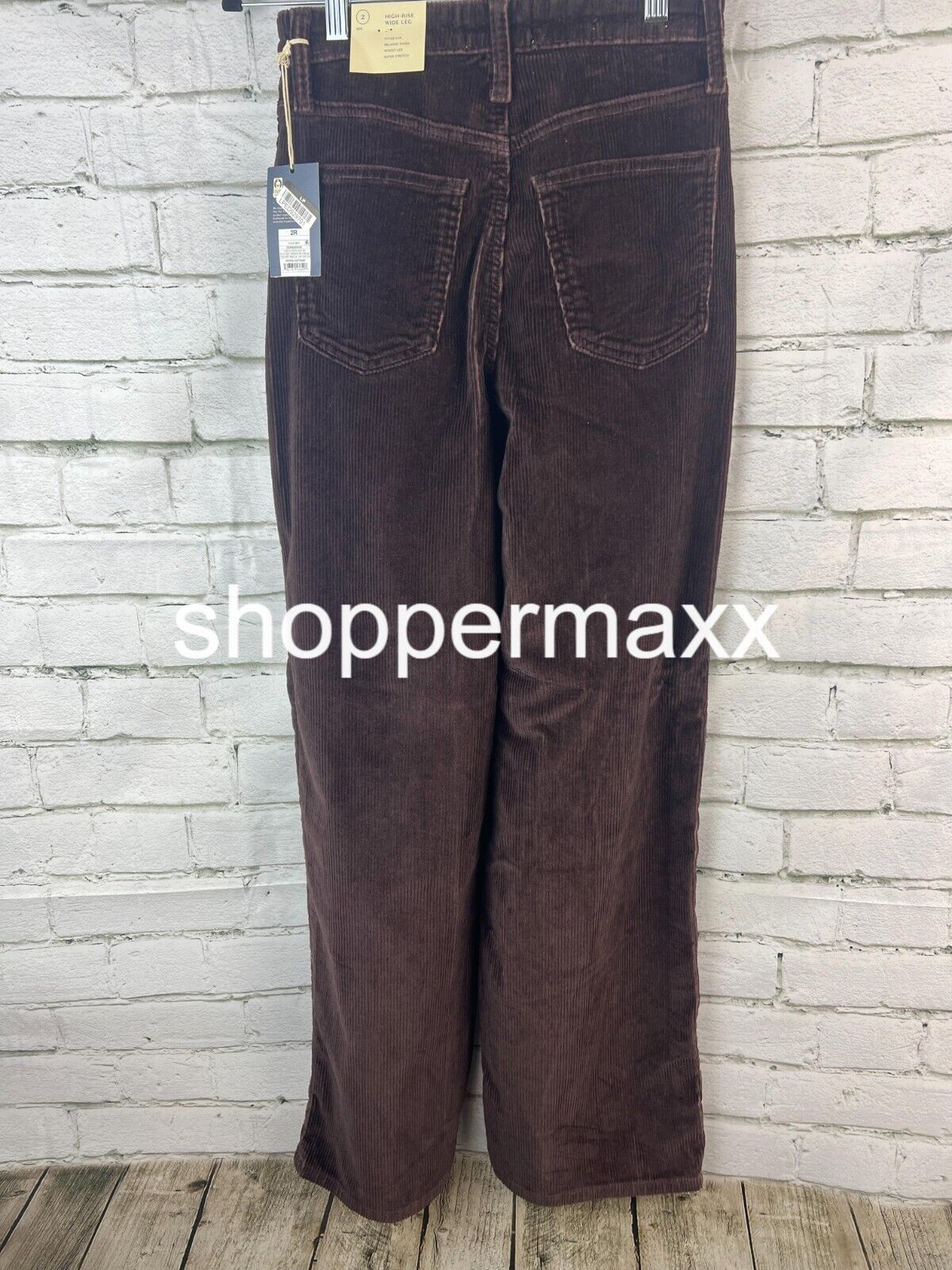 WOMEN'S HIGH-RISE CORDUROY WIDE LEG JEANS - UNIVERSAL THREAD, BROWN, SIZE 2