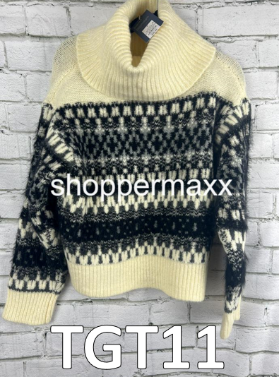 Women's Turtleneck Pullover Sweater - Universal Thread, Cream Jacquard, Small