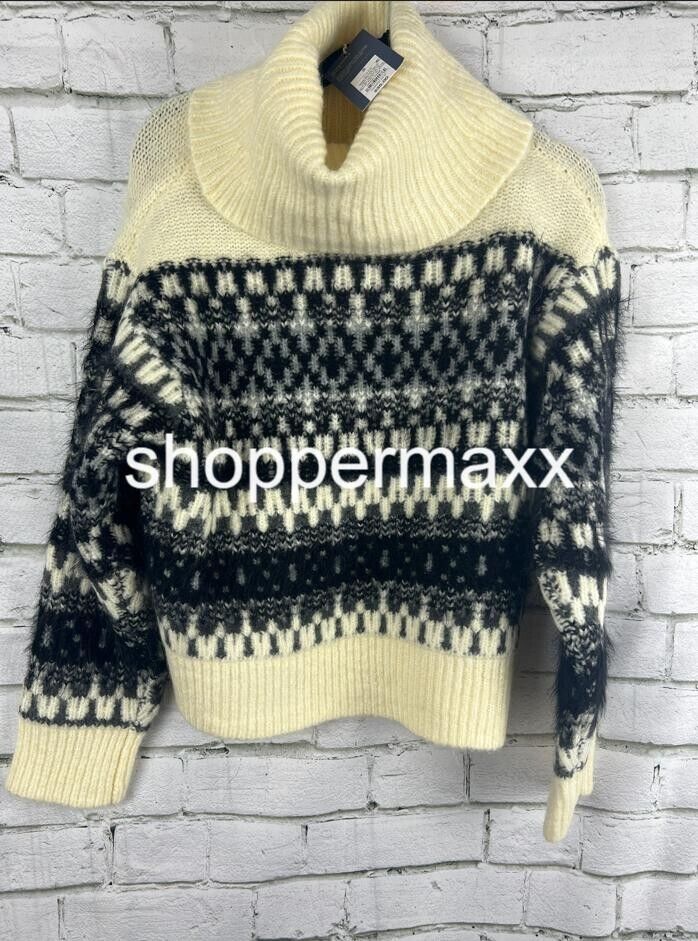 Women's Turtleneck Pullover Sweater - Universal Thread, Cream Jacquard, Small