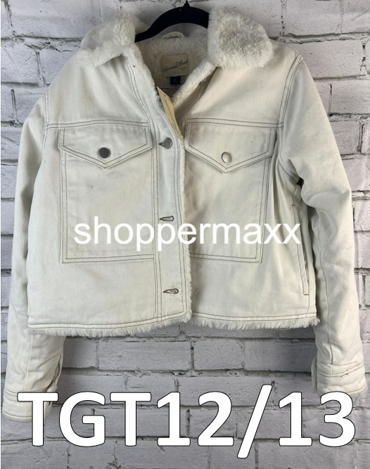 Women's Faux Fur Lined Trucker Jacket - Universal Thread, Ivory, Size X-Small