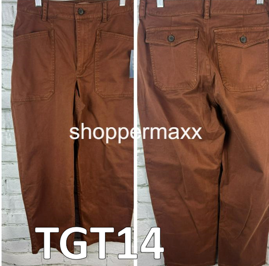 Women's High-Rise Barrel Leg Pants - Universal Thread, Brown, Size 8S