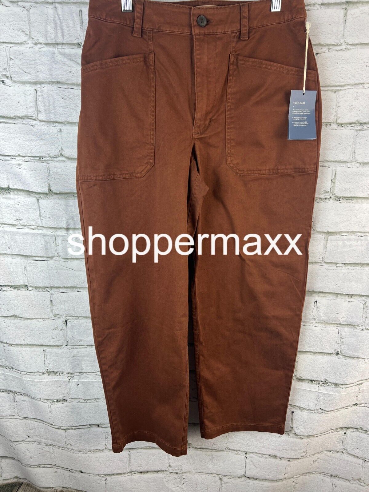 Women's High-Rise Barrel Leg Pants - Universal Thread, Brown, Size 8S