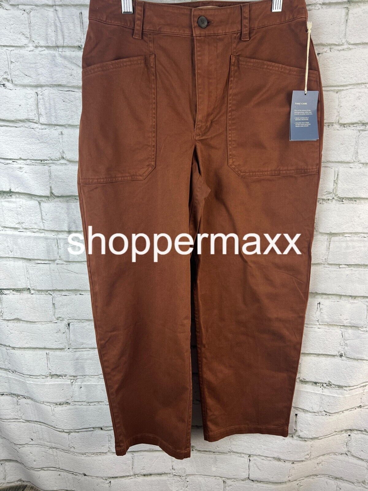 Women's High-Rise Barrel Leg Pants - Universal Thread, Brown, Size 8S