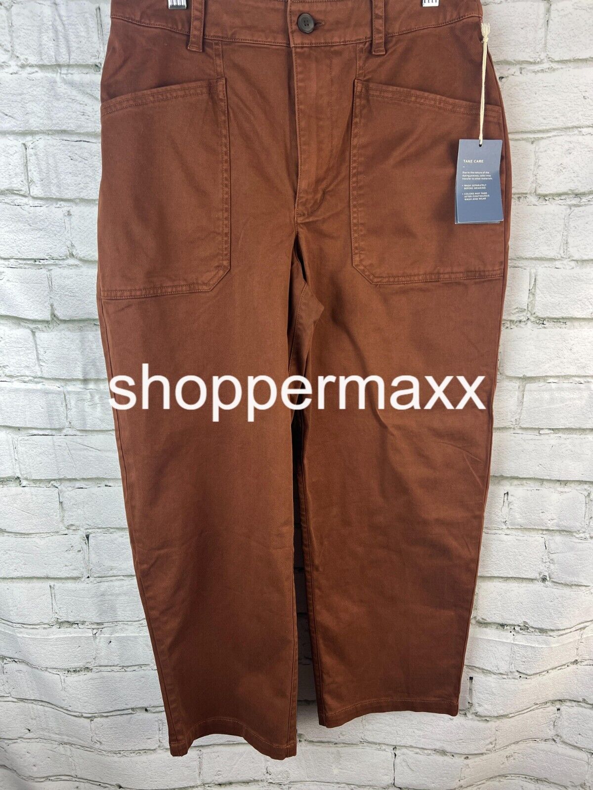 Women's High-Rise Barrel Leg Pants - Universal Thread, Brown, Size 8S