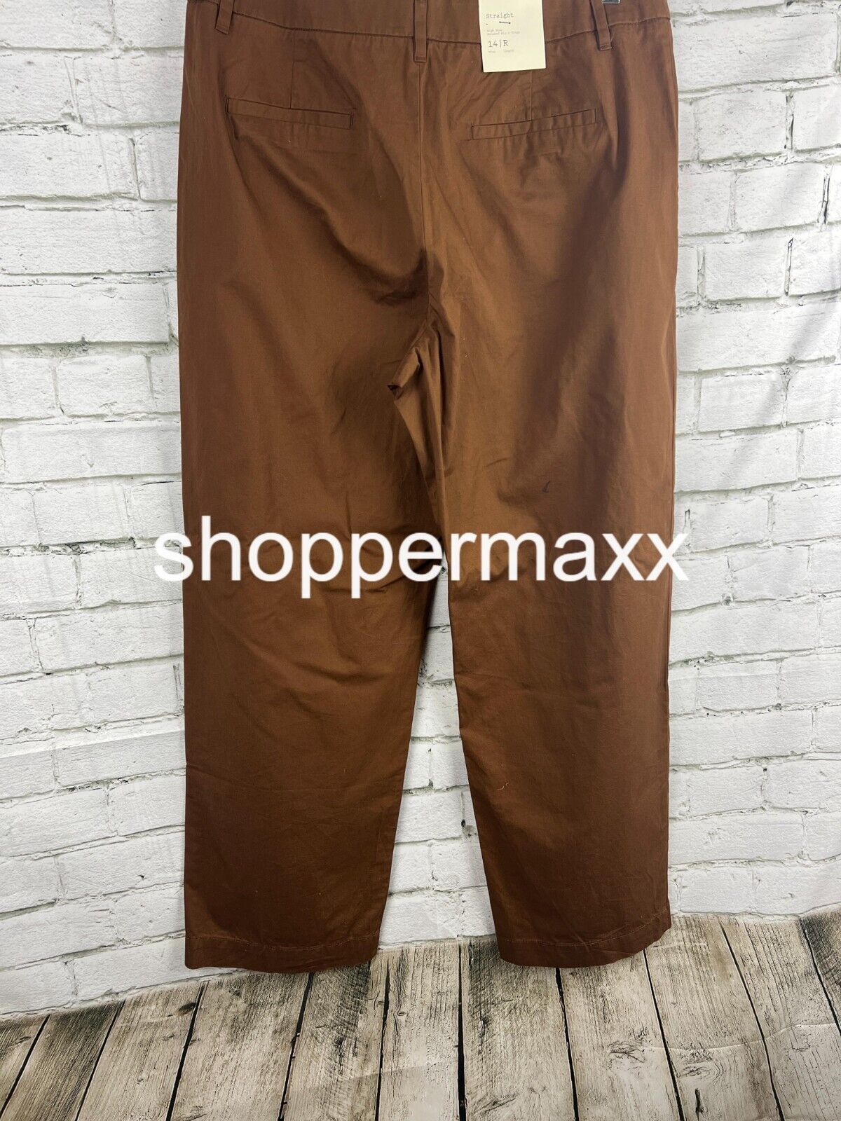 Women's High-Rise Pleat Front Straight Chino Pants - A New Day, Brown, Size 14