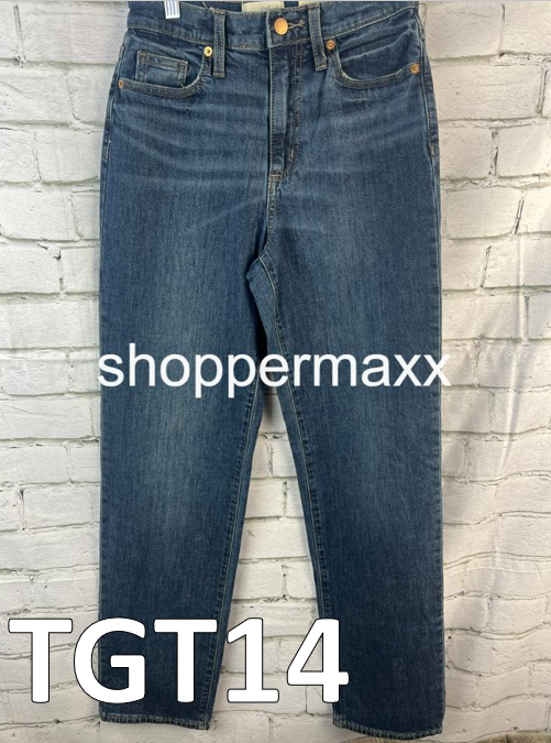 WOMEN'S HIGH-RISE VINTAGE STRAIGHT JEANS - UNIVERSAL THREAD, DARK BLUE, SIZE 0