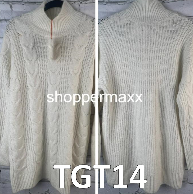 Women's Mock Turtleneck Pullover Sweater - Knox Rose, Cream, Size Small