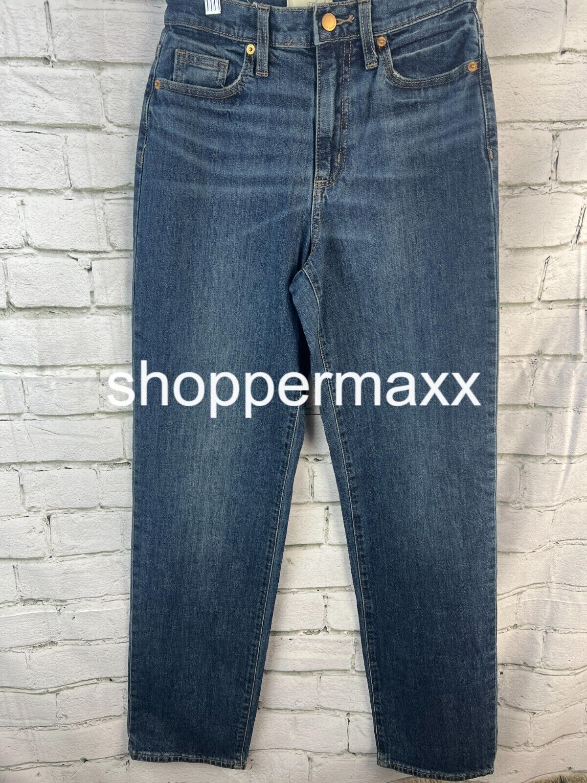 WOMEN'S HIGH-RISE VINTAGE STRAIGHT JEANS - UNIVERSAL THREAD, DARK BLUE, SIZE 0