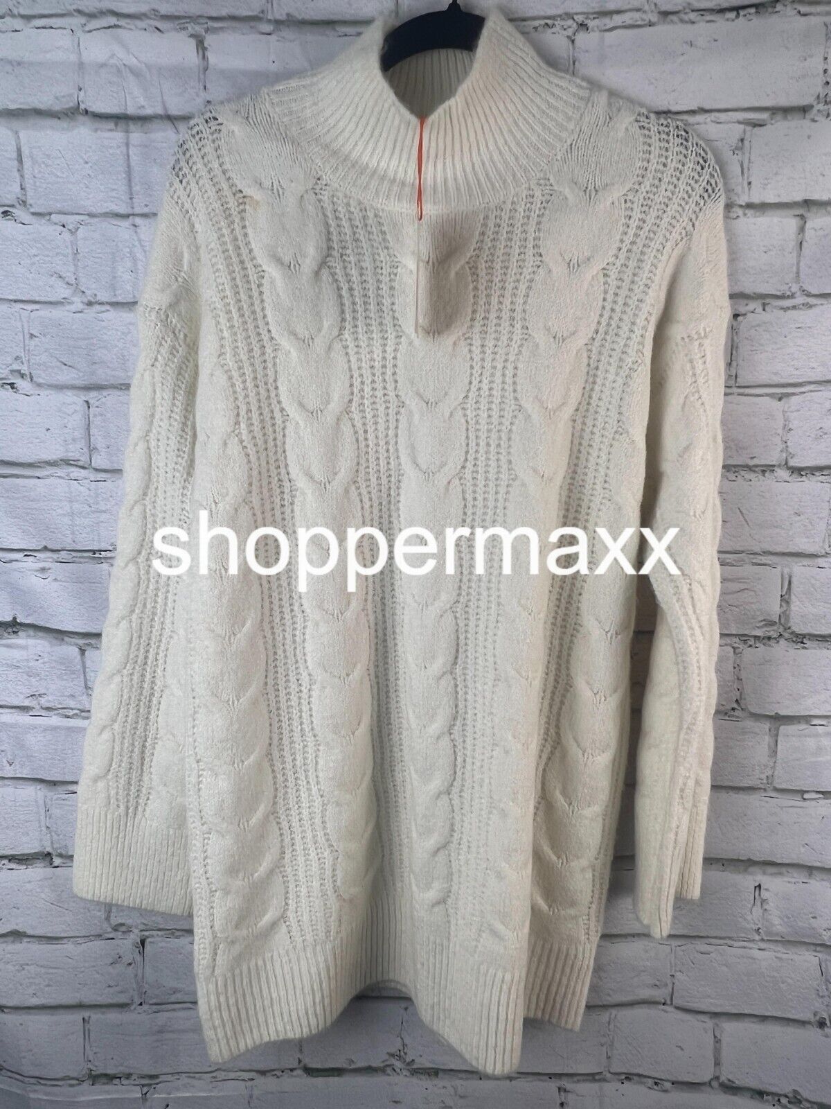 Women's Mock Turtleneck Pullover Sweater - Knox Rose, Cream, Size Small