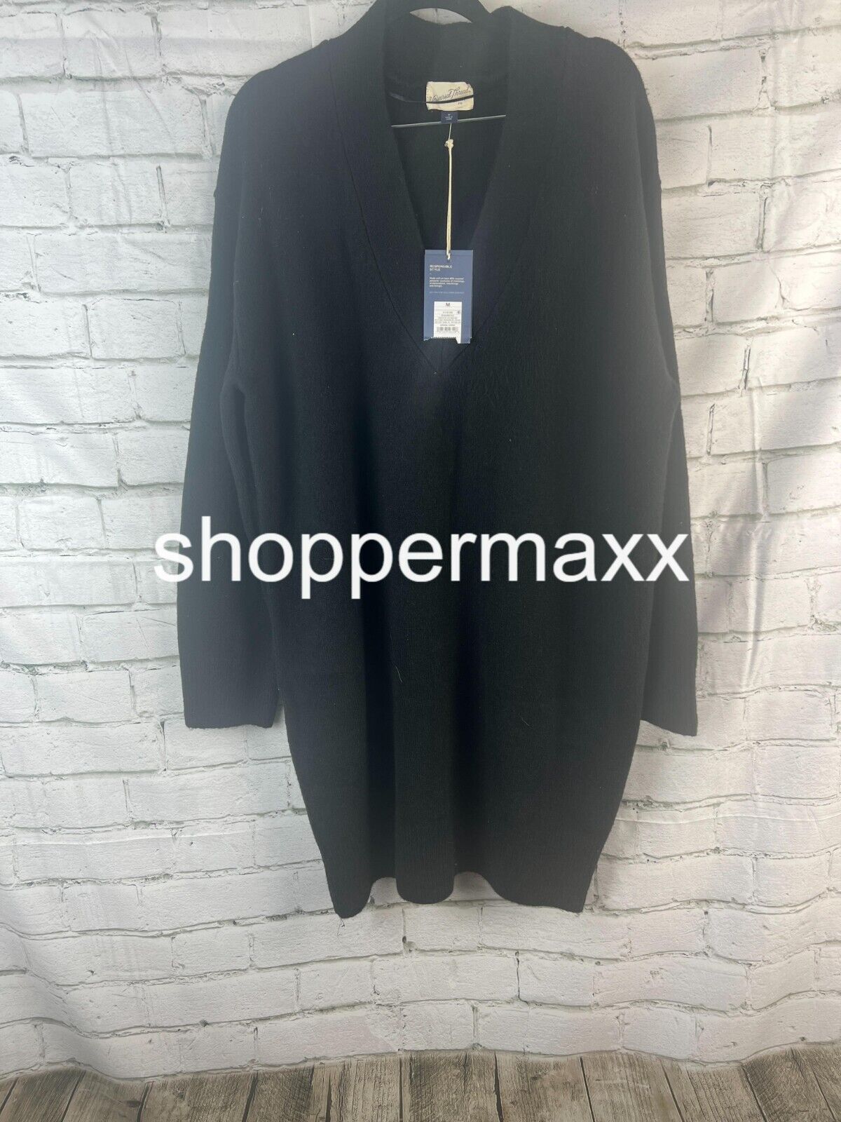 Women's Long Sleeve Tunic Mini Sweater Dress - Universal Thread BLACK M
