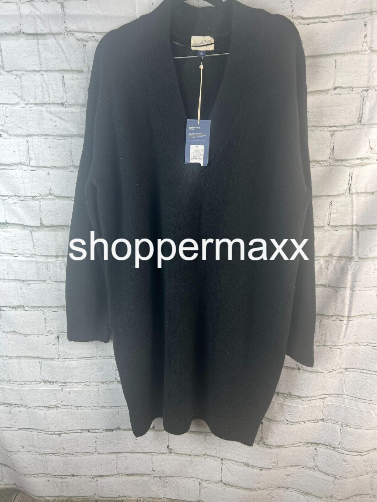 Women's Long Sleeve Tunic Mini Sweater Dress - Universal Thread BLACK M