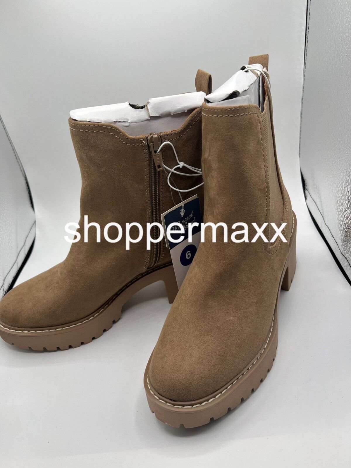 Women's Crispin Chelsea Boots with Memory Foam Insole - Universal Thread, TAN, 6