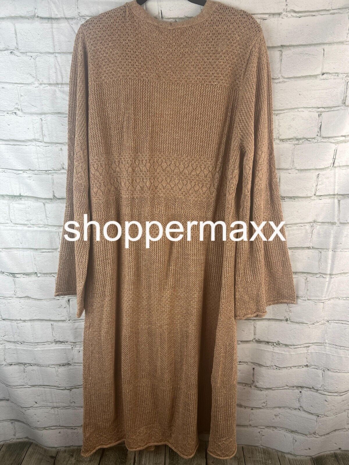 Women's Pointelle Duster, Cardigan - Knox Rose, Midweight, Tan, Medium