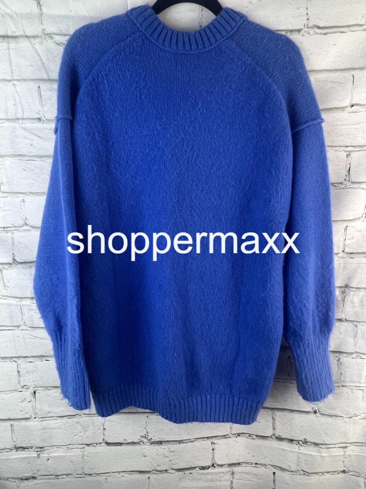 Women's V-Neck Fuzzy Oversized Pullover Sweater - Wild Fable, Lapis, Size Small