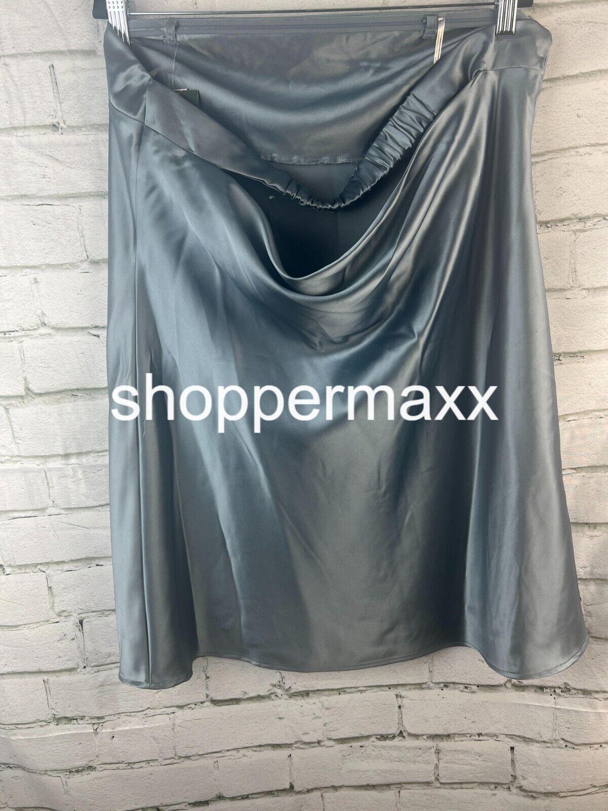 Women' Satin Tube Dress - Wild Fable, Strapless, Open Back , Slate Blue, Size XL