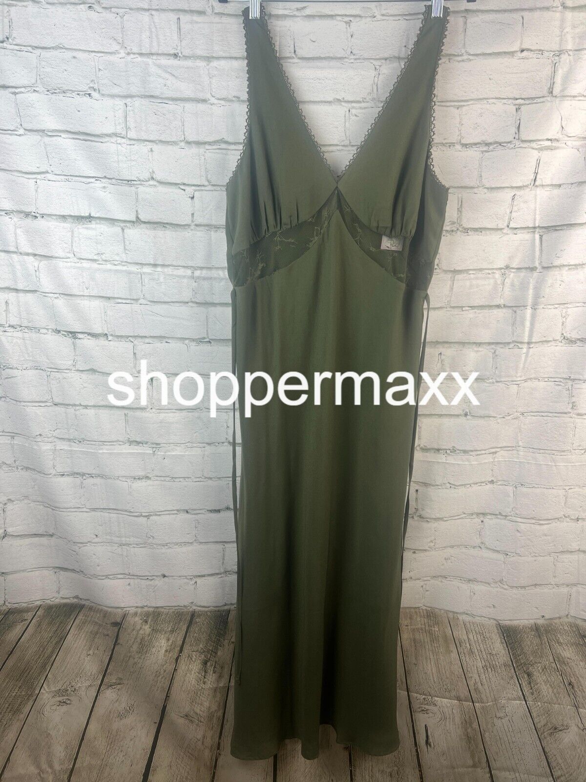 Women's Lace Detail, Slip, Midi Dress - Wild Fable, Olive Green, X-Large