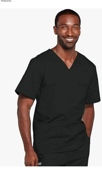 Cherokee Premium Core Stretch Unisex V-Neck Scrubs Shirt Top, 4725 Black, Xl