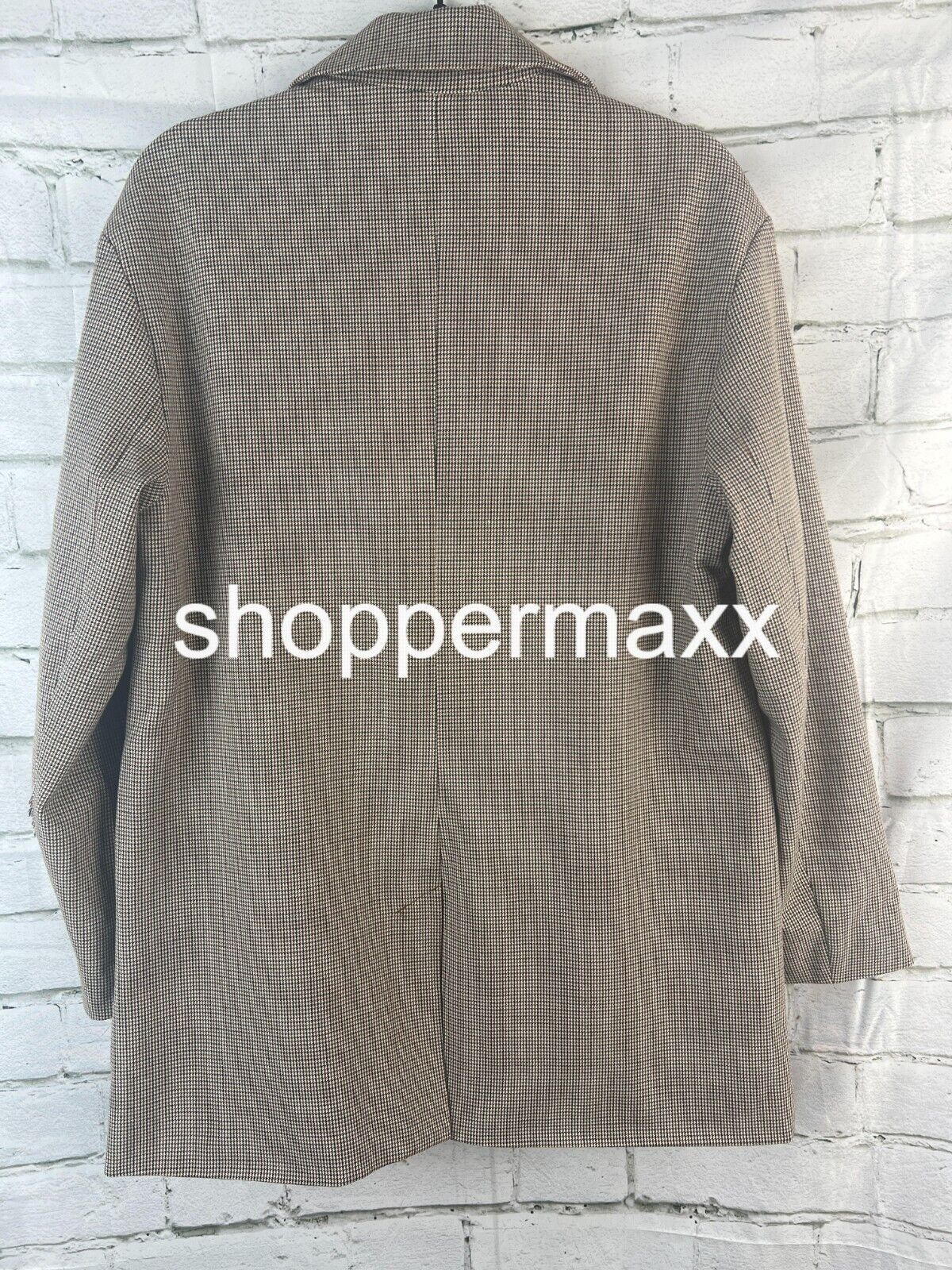 Women's Oversized Blazer, - A New Day, Loose Fit, Brown Plaid, Size X-Small
