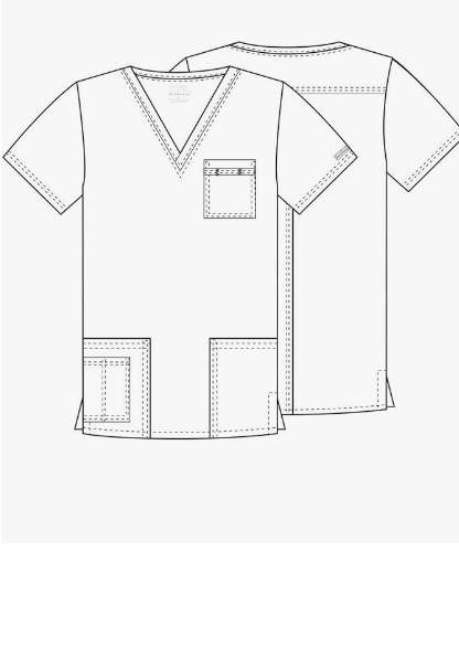 Cherokee Premium Core Stretch Unisex V-Neck Scrubs Shirt Top, 4725 Black, Xl
