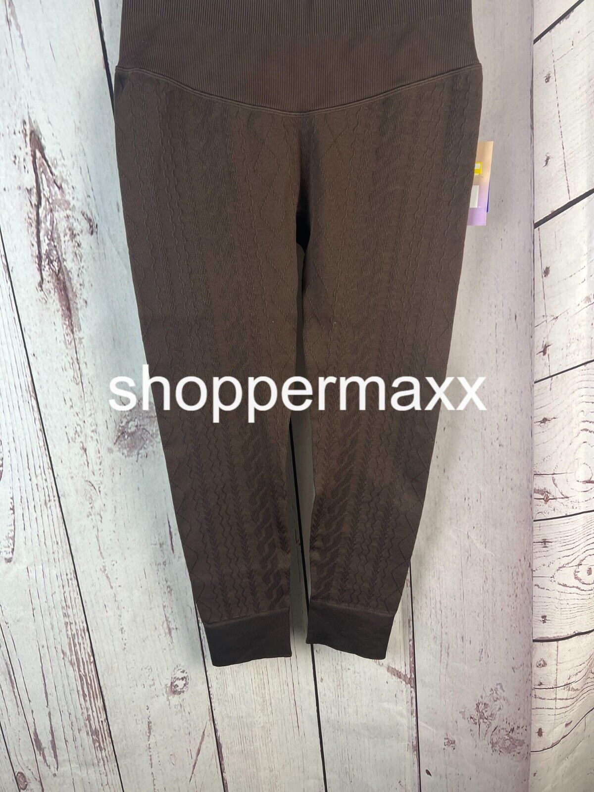 Women's Seamless Cable Knit 7/8 Leggings - JoyLab, Dark Brown, Size Large