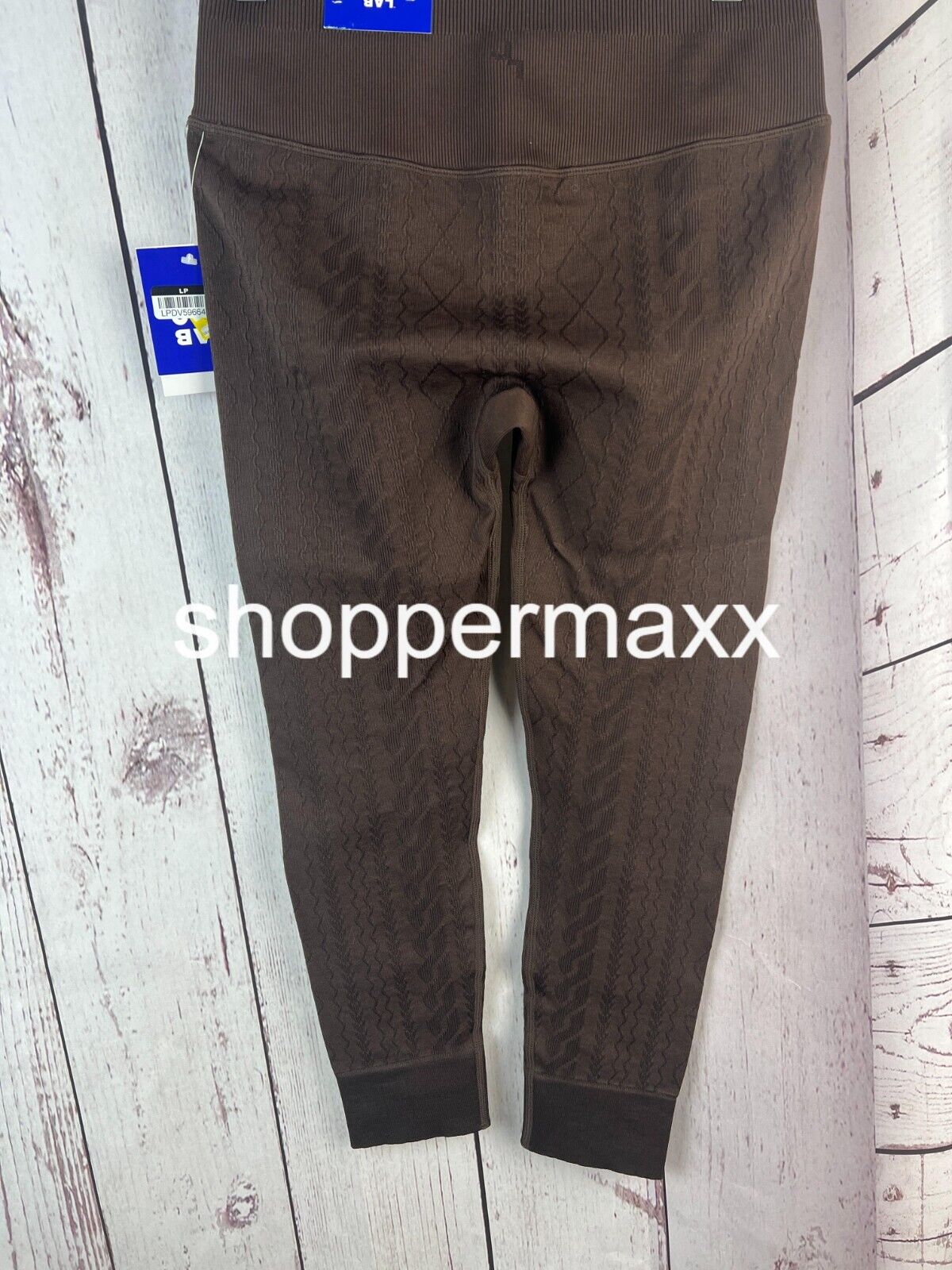 Women's Seamless Cable Knit 7/8 Leggings - JoyLab, Dark Brown, Size Large