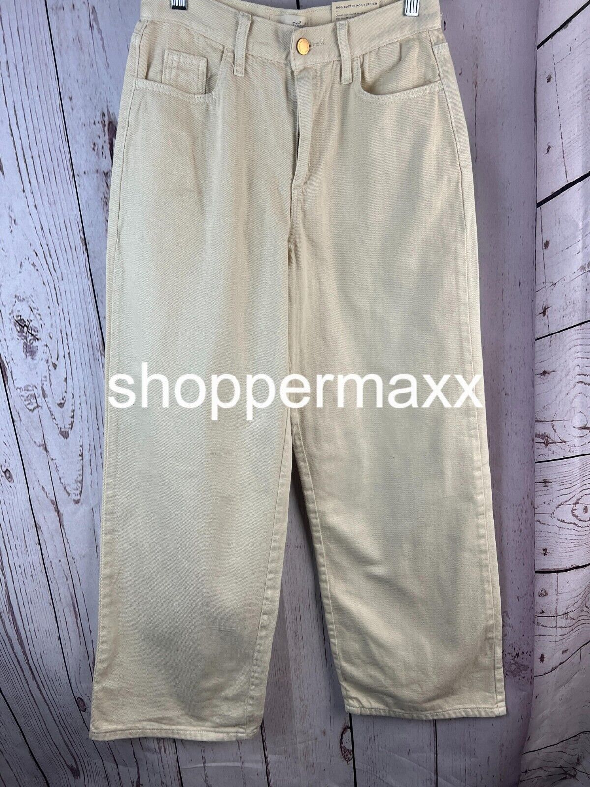 WOMEN'S HIGH-RISE WIDE LEG JEANS - UNIVERSAL THREAD, OF - WHITE, SIZE 4